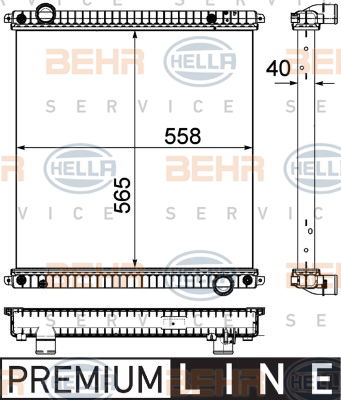 Radiateur, refroidissement du moteur BEHR HELLA SERVICE *** PREMIUM LINE ***