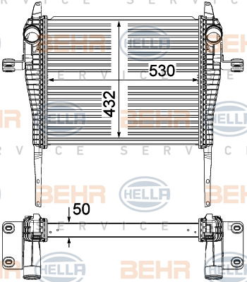 Intercooler, échangeur BEHR HELLA SERVICE *** PREMIUM LINE ***