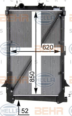 Radiateur, refroidissement du moteur BEHR HELLA SERVICE