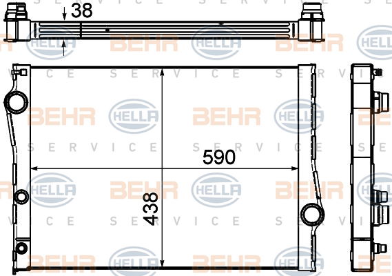 Radiateur, refroidissement du moteur BEHR HELLA SERVICE