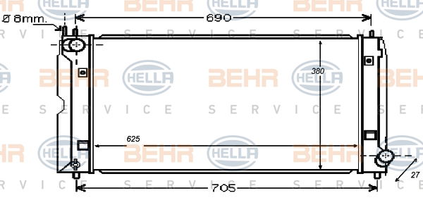 Radiateur, refroidissement du moteur BEHR HELLA SERVICE