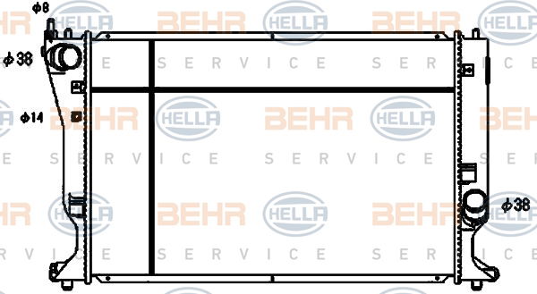 Radiateur, refroidissement du moteur BEHR HELLA SERVICE