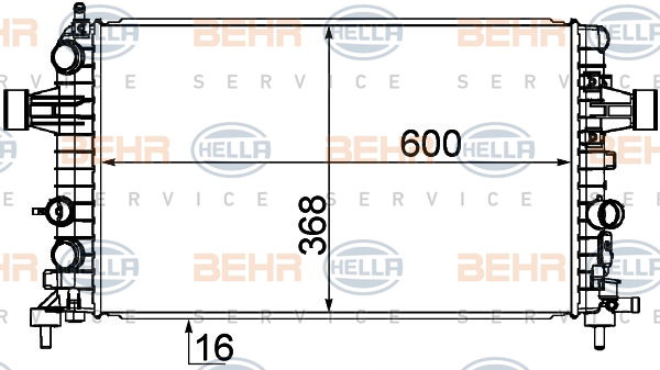 Radiateur, refroidissement du moteur BEHR HELLA SERVICE