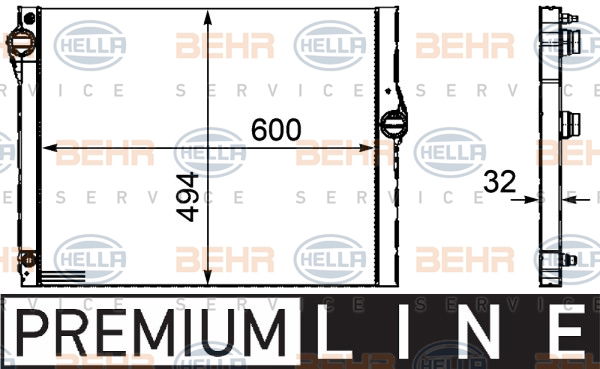 Radiateur, refroidissement du moteur BEHR HELLA SERVICE *** PREMIUM LINE ***