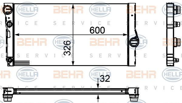 Radiateur, refroidissement du moteur BEHR HELLA SERVICE *** PREMIUM LINE ***