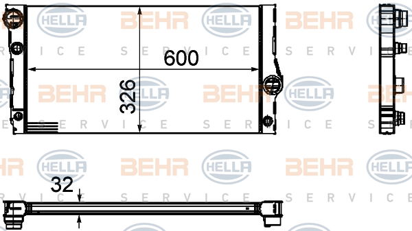 Radiateur, refroidissement du moteur BEHR HELLA SERVICE *** PREMIUM LINE ***