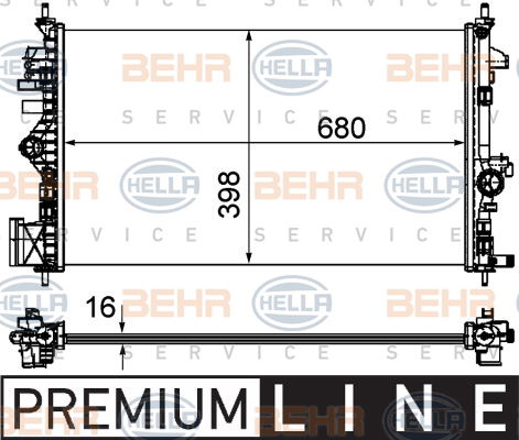 Radiateur, refroidissement du moteur BEHR HELLA SERVICE *** PREMIUM LINE ***