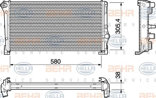 Radiateur, refroidissement du moteur BEHR HELLA SERVICE *** PREMIUM LINE ***