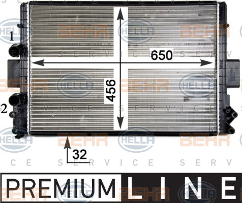 Radiateur, refroidissement du moteur BEHR HELLA SERVICE *** PREMIUM LINE ***