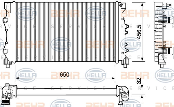 Radiateur, refroidissement du moteur BEHR HELLA SERVICE