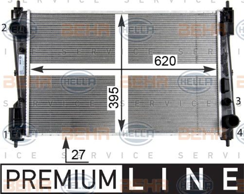 Radiateur, refroidissement du moteur BEHR HELLA SERVICE *** PREMIUM LINE ***