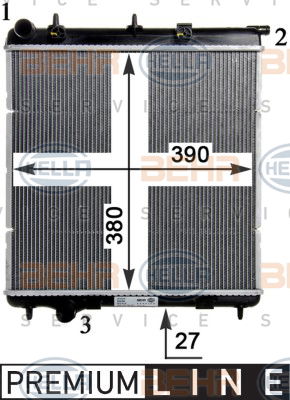 Radiateur, refroidissement du moteur BEHR HELLA SERVICE *** PREMIUM LINE ***