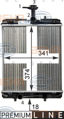 Radiateur, refroidissement du moteur BEHR HELLA SERVICE *** PREMIUM LINE ***