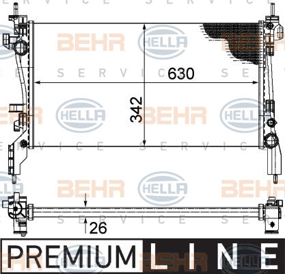 Radiateur, refroidissement du moteur BEHR HELLA SERVICE