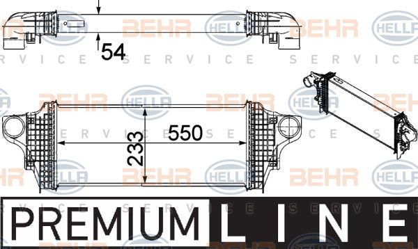 Intercooler, échangeur BEHR HELLA SERVICE *** PREMIUM LINE ***