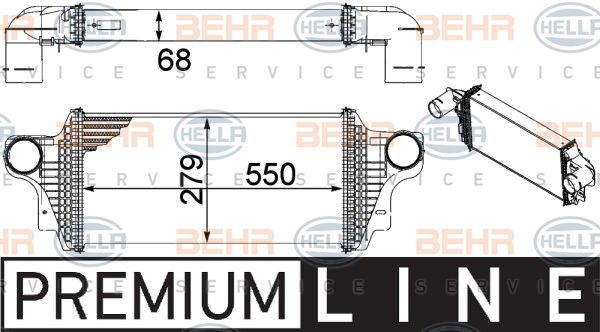 Intercooler, échangeur BEHR HELLA SERVICE *** PREMIUM LINE ***