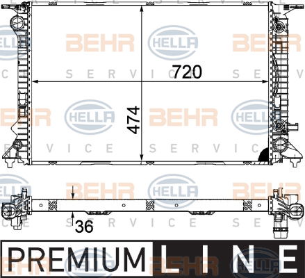 Radiateur, refroidissement du moteur BEHR HELLA SERVICE *** PREMIUM LINE ***