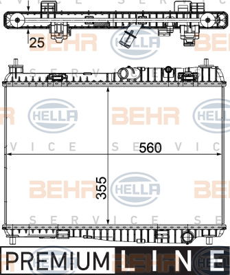 Radiateur, refroidissement du moteur BEHR HELLA SERVICE