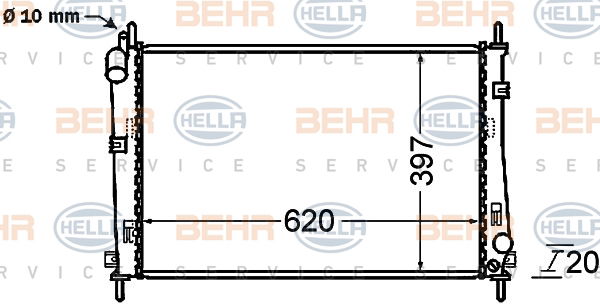 Radiateur, refroidissement du moteur BEHR HELLA SERVICE