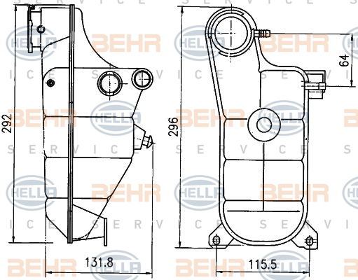 Vase d'expansion, liquide de refroidissement BEHR HELLA SERVICE