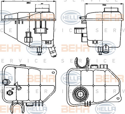 Vase d'expansion, liquide de refroidissement BEHR HELLA SERVICE