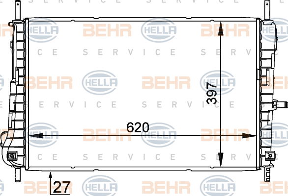 Radiateur, refroidissement du moteur BEHR HELLA SERVICE