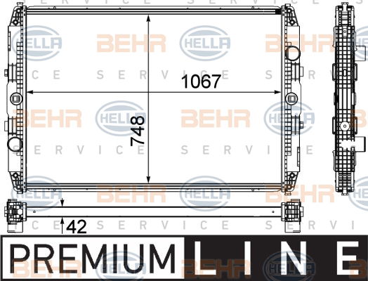 Radiateur, refroidissement du moteur BEHR HELLA SERVICE *** PREMIUM LINE ***