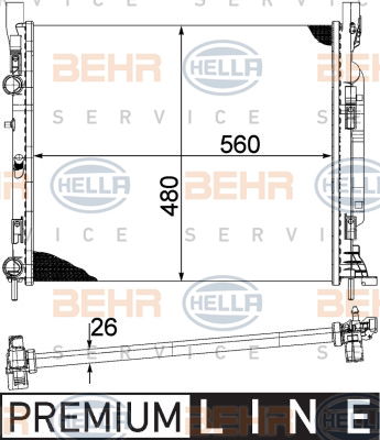 Radiateur, refroidissement du moteur BEHR HELLA SERVICE *** PREMIUM LINE ***