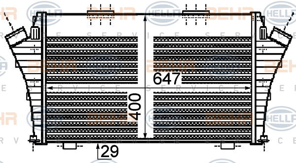 Intercooler, échangeur BEHR HELLA SERVICE