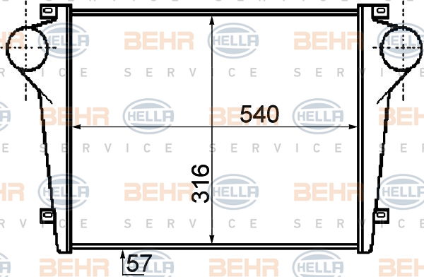 Intercooler, échangeur BEHR HELLA SERVICE