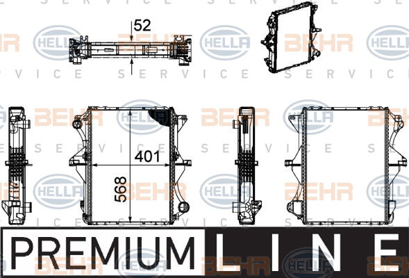 Radiateur, refroidissement du moteur BEHR HELLA SERVICE *** PREMIUM LINE ***