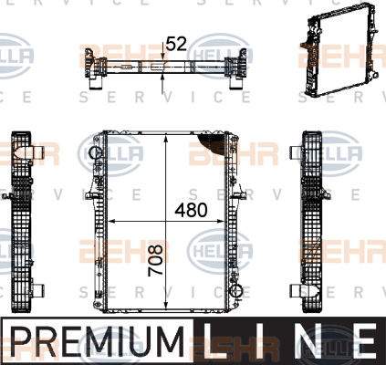 Radiateur, refroidissement du moteur BEHR HELLA SERVICE *** PREMIUM LINE ***