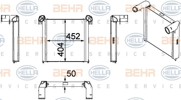 Intercooler, échangeur BEHR HELLA SERVICE *** PREMIUM LINE ***