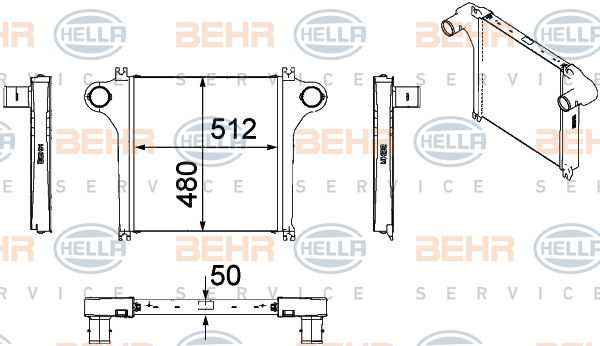 Intercooler, échangeur BEHR HELLA SERVICE *** PREMIUM LINE ***