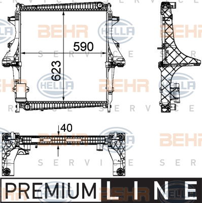 Radiateur, refroidissement du moteur BEHR HELLA SERVICE *** PREMIUM LINE ***