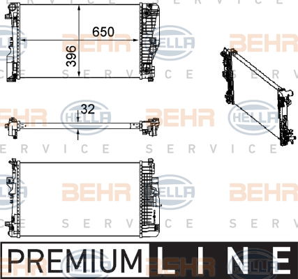 Radiateur, refroidissement du moteur BEHR HELLA SERVICE