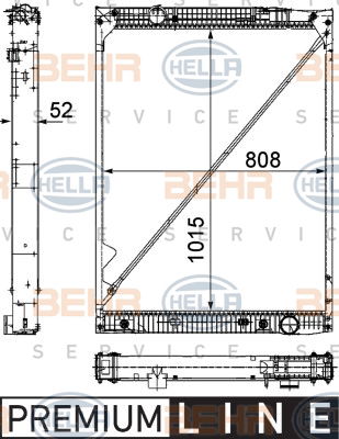 Radiateur, refroidissement du moteur BEHR HELLA SERVICE *** PREMIUM LINE ***