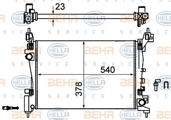 Radiateur, refroidissement du moteur BEHR HELLA SERVICE