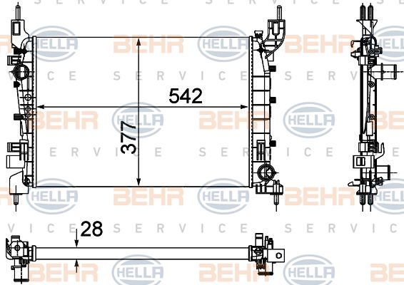 Radiateur, refroidissement du moteur BEHR HELLA SERVICE