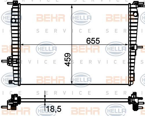 Radiateur, refroidissement du moteur BEHR HELLA SERVICE *** PREMIUM LINE ***