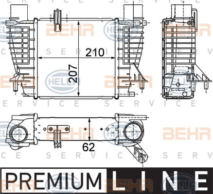 Intercooler, échangeur BEHR HELLA SERVICE *** PREMIUM LINE ***