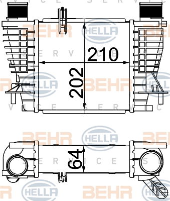 Intercooler, échangeur BEHR HELLA SERVICE