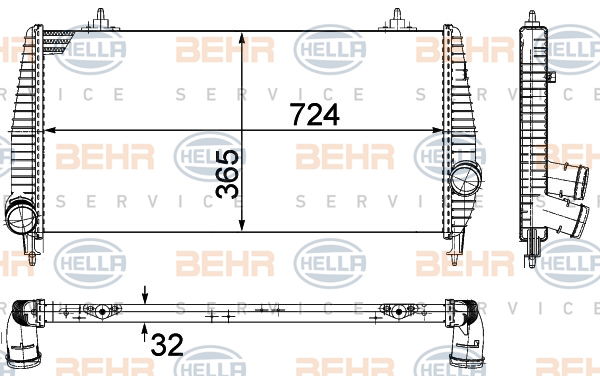 Intercooler, échangeur BEHR HELLA SERVICE *** PREMIUM LINE ***