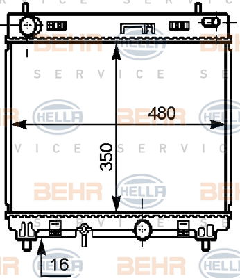 Radiateur, refroidissement du moteur BEHR HELLA SERVICE