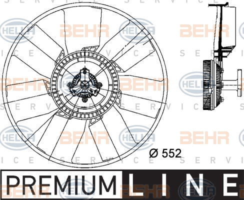Ventilateur, refroidissement du moteur BEHR HELLA SERVICE *** PREMIUM LINE ***