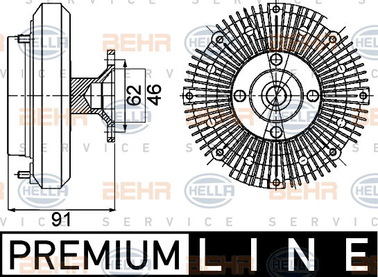 Embrayage, ventilateur de radiateur BEHR HELLA SERVICE *** PREMIUM LINE ***