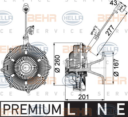 Embrayage, ventilateur de radiateur BEHR HELLA SERVICE *** PREMIUM LINE ***