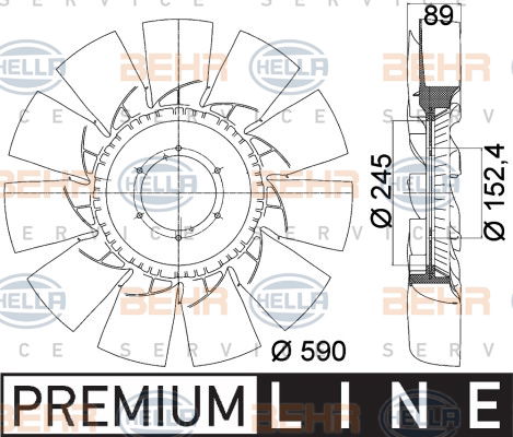 Roue du souffleur, refroidissement  du moteur BEHR HELLA SERVICE *** PREMIUM LINE ***