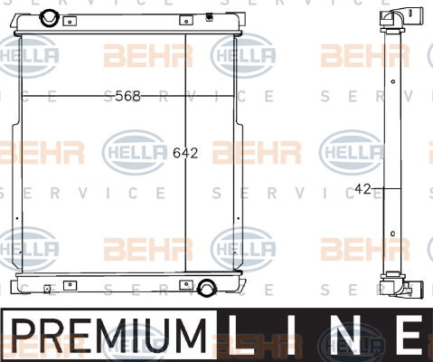 Radiateur, refroidissement du moteur BEHR HELLA SERVICE *** PREMIUM LINE ***