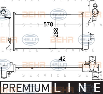 Radiateur, refroidissement du moteur BEHR HELLA SERVICE *** PREMIUM LINE ***